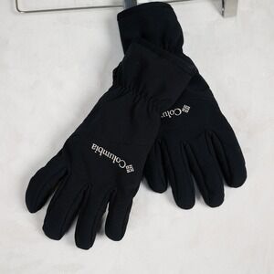 Columbia Womens Black Softshell Fleece Lined Winter Gloves Large XL0534